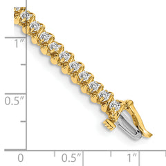 14k Complete 0.93 carat Round A Diamond Fancy Spiral 7 inch Tennis Bracelet