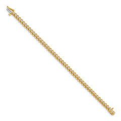 14k Complete 1.4 carat Round AA Diamond Fancy Spiral 7 inch Tennis Bracelet