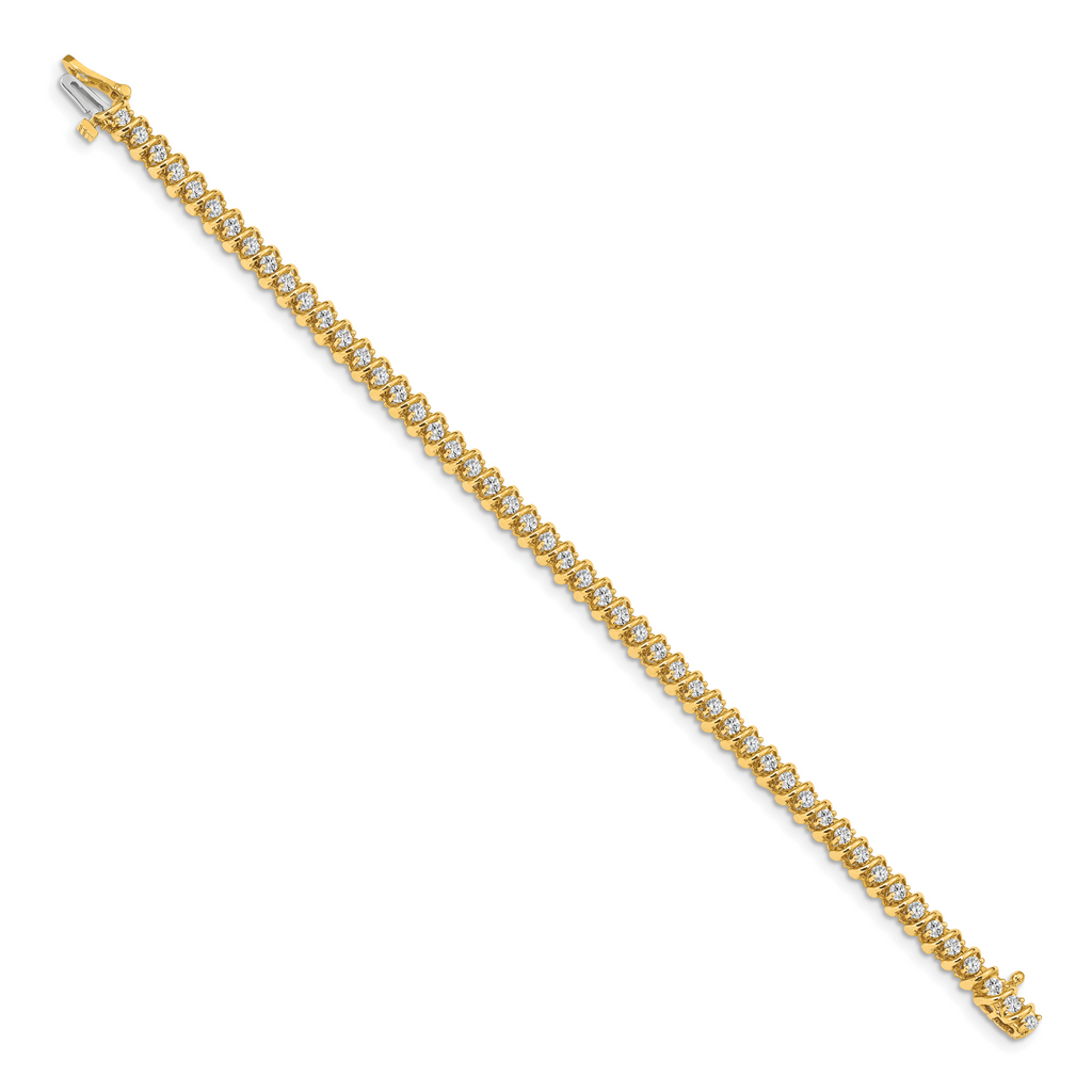 14k Complete 1.4 carat Round A Diamond Fancy Spiral 7 inch Tennis Bracelet
