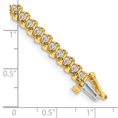14k Complete 1.4 carat Round A Diamond Fancy Spiral 7 inch Tennis Bracelet