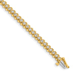 14k Complete 1.4 carat Round AA Diamond Fancy Spiral 7 inch Tennis Bracelet
