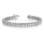 14k White Gold Holds 1.4 carat 50-1.9mm Round Diamond Fancy Spiral 7 inch Tennis Bracelet Mounting (No Stone Included)