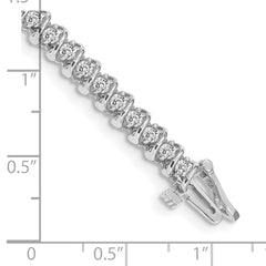 14k White Gold Holds 1.4 carat 50-1.9mm Round Diamond Fancy Spiral 7 inch Tennis Bracelet Mounting (No Stone Included)