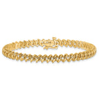 14k Holds 1.95 carat 50-2.1mm Round Diamond Fancy Spiral 7 inch Tennis Bracelet Mounting (No Stone Included)