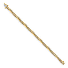14k Complete 1.95 carat Round AA Diamond Fancy Spiral 7 inch Tennis Bracelet