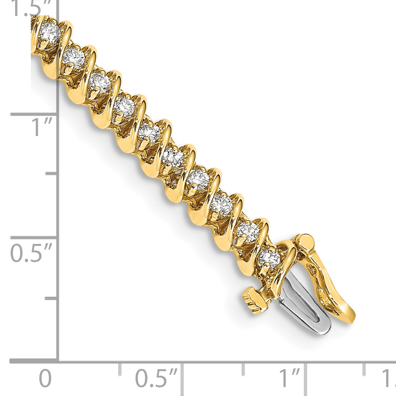 14k Complete 1.95 carat Round AA Diamond Fancy Spiral 7 inch Tennis Bracelet
