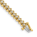 14k Complete 1.95 carat Round VS Diamond Fancy Spiral 7 inch Tennis Bracelet