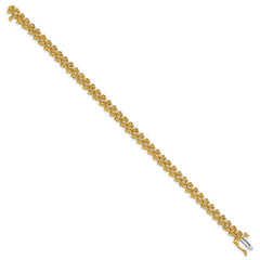 14k Holds 2.25 carat 43-2.4mm Round Diamond Fancy Spiral 7 inch Tennis Bracelet Mounting (No Stone Included)
