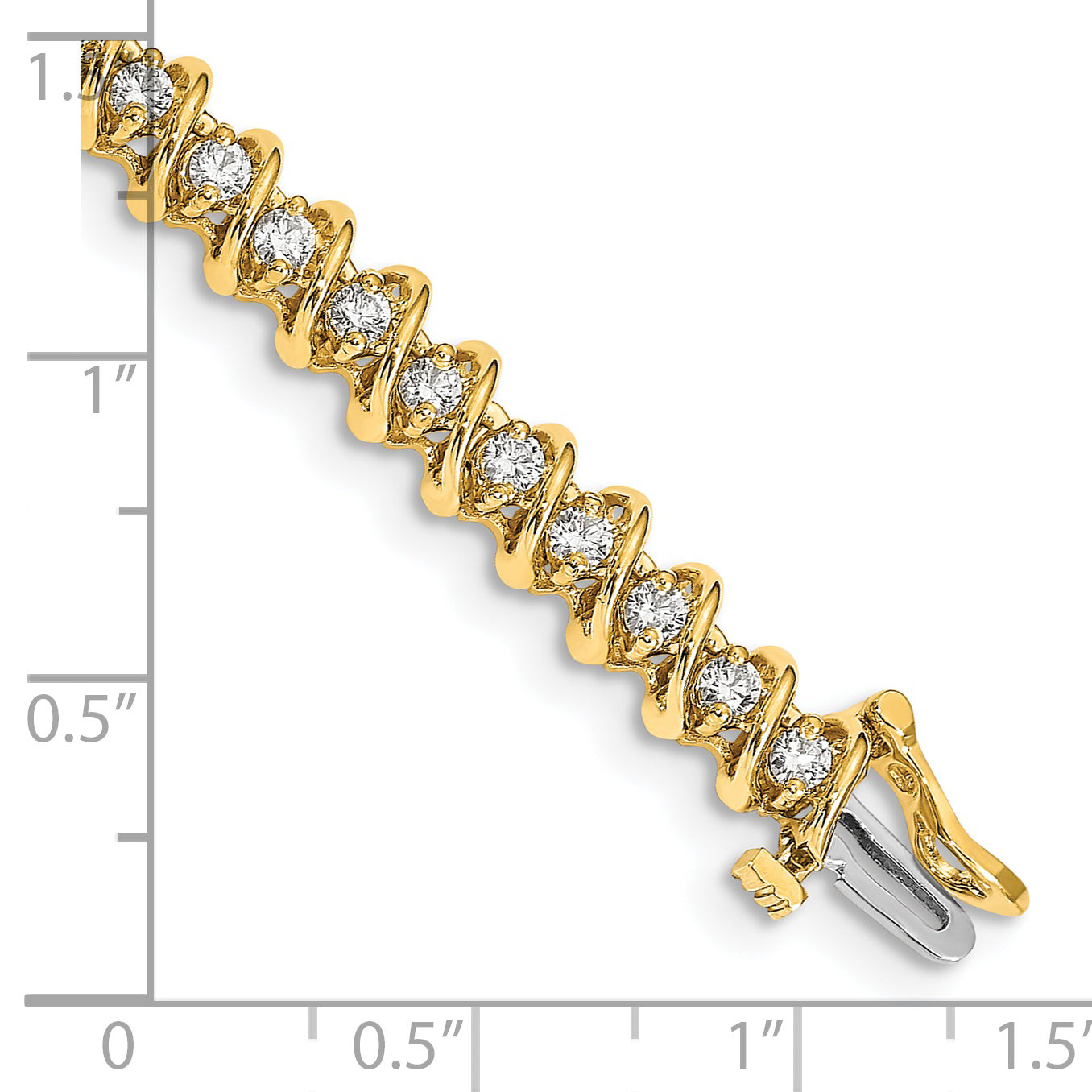 14k Complete 2.25 carat Round AA Diamond Fancy Spiral 7 inch Tennis Bracelet