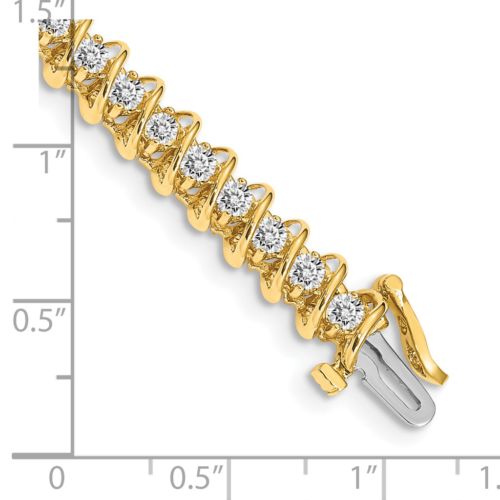14k Holds 3.31 carat 42-2.7mm Round Diamond Fancy Spiral 7 inch Tennis Bracelet Mounting (No Stone Included)