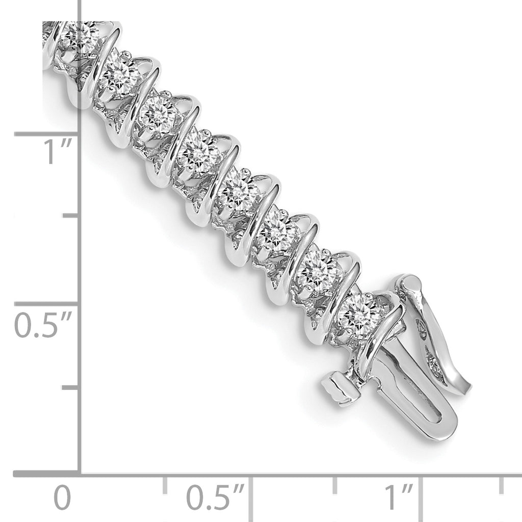 14k White Gold Holds 3.31 carat 42-2.7mm Round Diamond Fancy Spiral 7 inch Tennis Bracelet Mounting (No Stone Included)