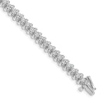 14k White Gold Holds 3.31 carat 42-2.7mm Round Diamond Fancy Spiral 7 inch Tennis Bracelet Mounting (No Stone Included)