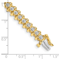 14k Complete 3.72 carat Round A Diamond Fancy Spiral 7 inch Tennis Bracelet