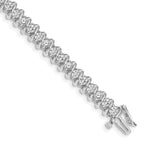 14k White Gold Holds 3.72 carat 40-2.9mm Round Diamond Fancy Spiral 7 inch Tennis Bracelet Mounting (No Stone Included)