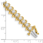 14k Holds 5 carat 36-3.3mm Round Diamond Fancy Spiral 7 inch Tennis Bracelet Mounting (No Stone Included)