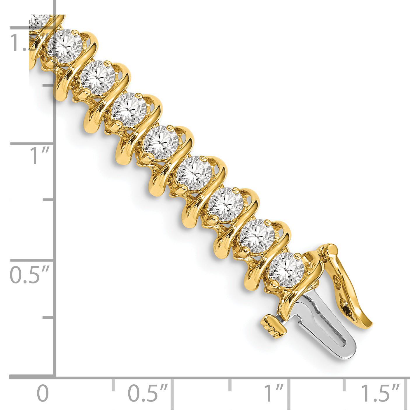 14k Holds 5 carat 36-3.3mm Round Diamond Fancy Spiral 7 inch Tennis Bracelet Mounting (No Stone Included)