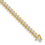 14k Holds 5 carat 36-3.3mm Round Diamond Fancy Spiral 7 inch Tennis Bracelet Mounting (No Stone Included)