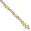 14k Two-tone Holds 1.4 carat 6-3.9mm Round Diamond Bezel and Twisted Bar 7 inch Bracelet Mounting (No Stone Included)