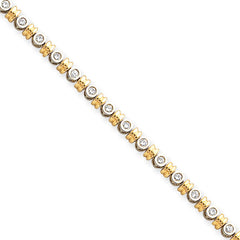 14k Two-tone 2.5mm Diamond Tennis Bracelet Mounting (No Stone Included)