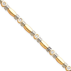 14k Two-tone 3.5mm Diamond Tennis Bracelet Mounting (No Stone Included)
