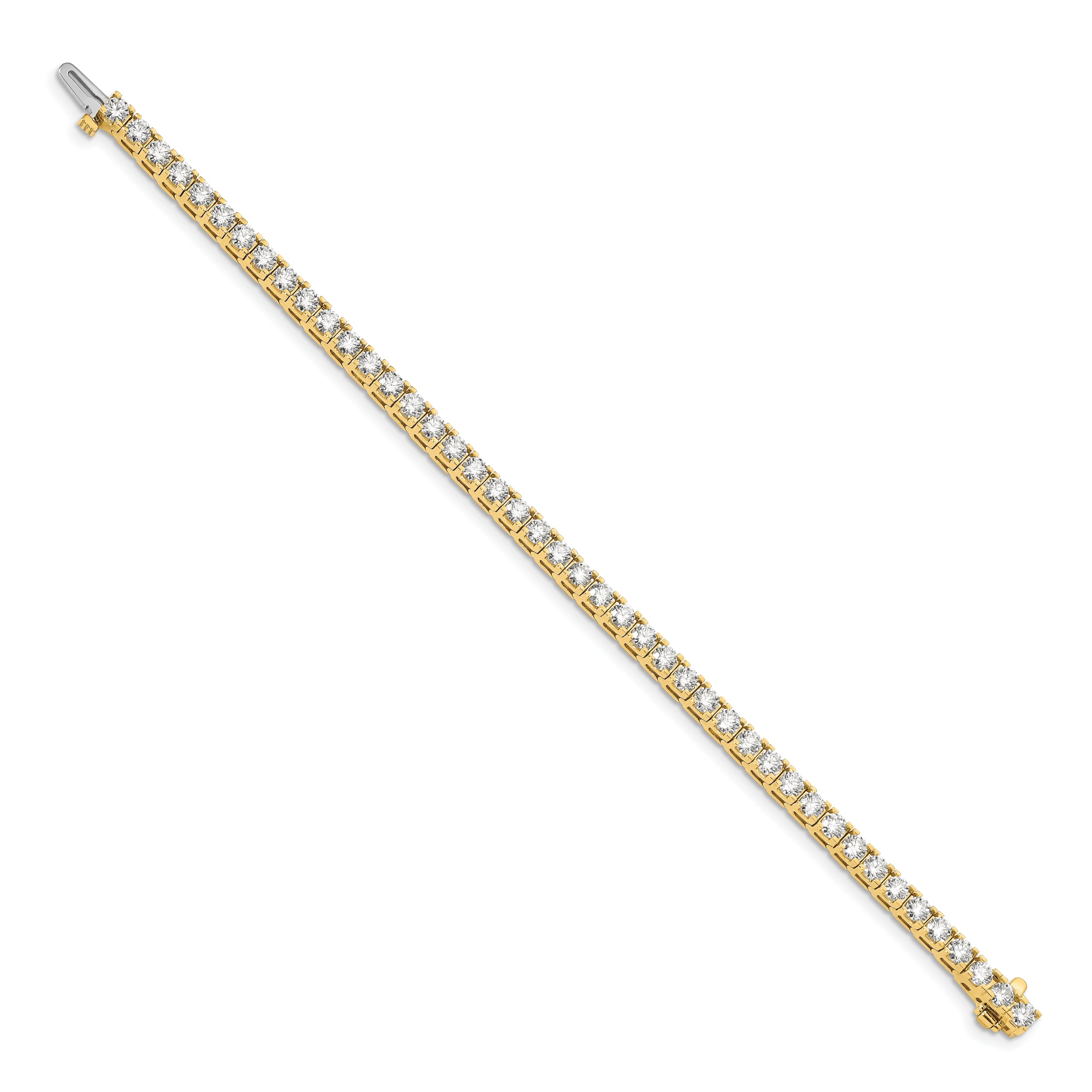 14k Complete 6.6 carat Round VS Diamond 4-prong 7 inch Tennis Bracelet