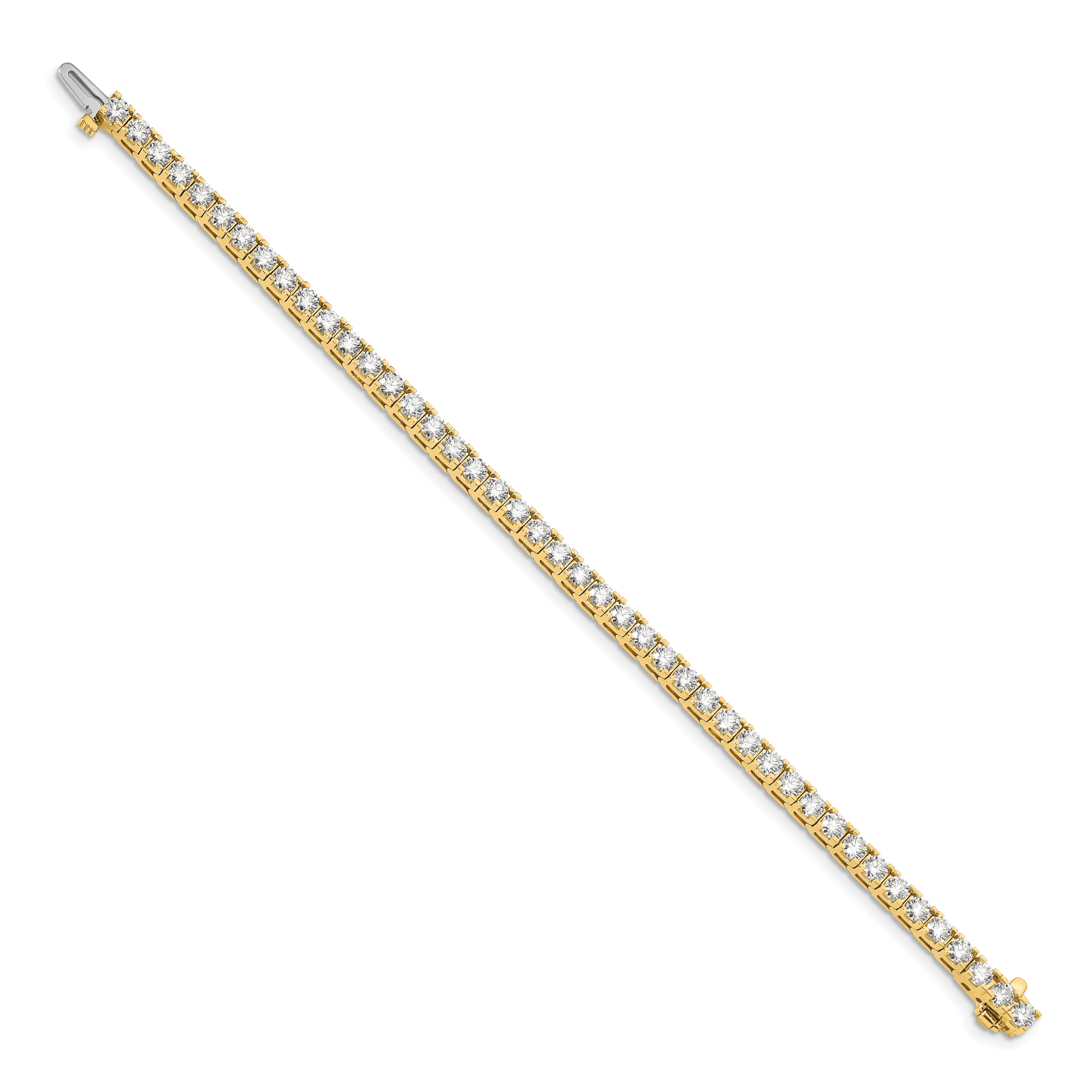 14k Complete 6.6 carat Round A Diamond 4-prong 7 inch Tennis Bracelet Secondary image