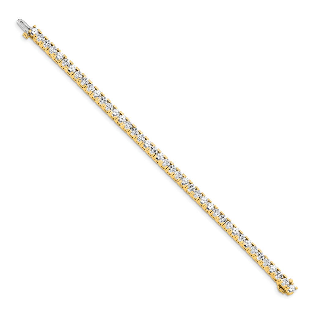 14k Holds 7.5 carat 42-3.6mm Round Diamond 4-prong 7 inch Tennis Bracelet Mounting (No Stone Included)