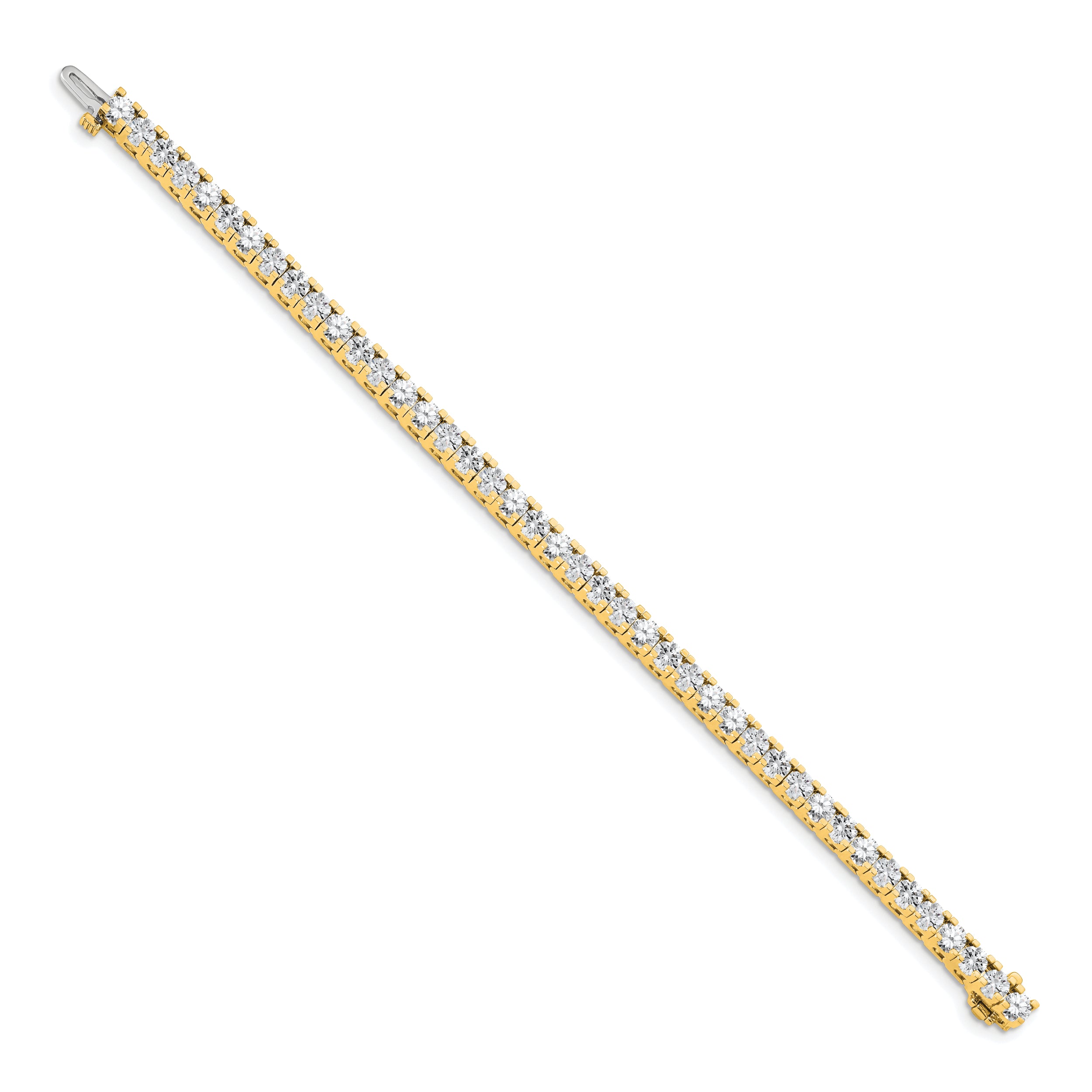 14k Complete 7.5 carat Round AAA Diamond 4-prong 7 inch Tennis Bracelet
