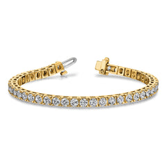 14k Complete 7.5 carat Round AA Diamond 4-prong 7 inch Tennis Bracelet