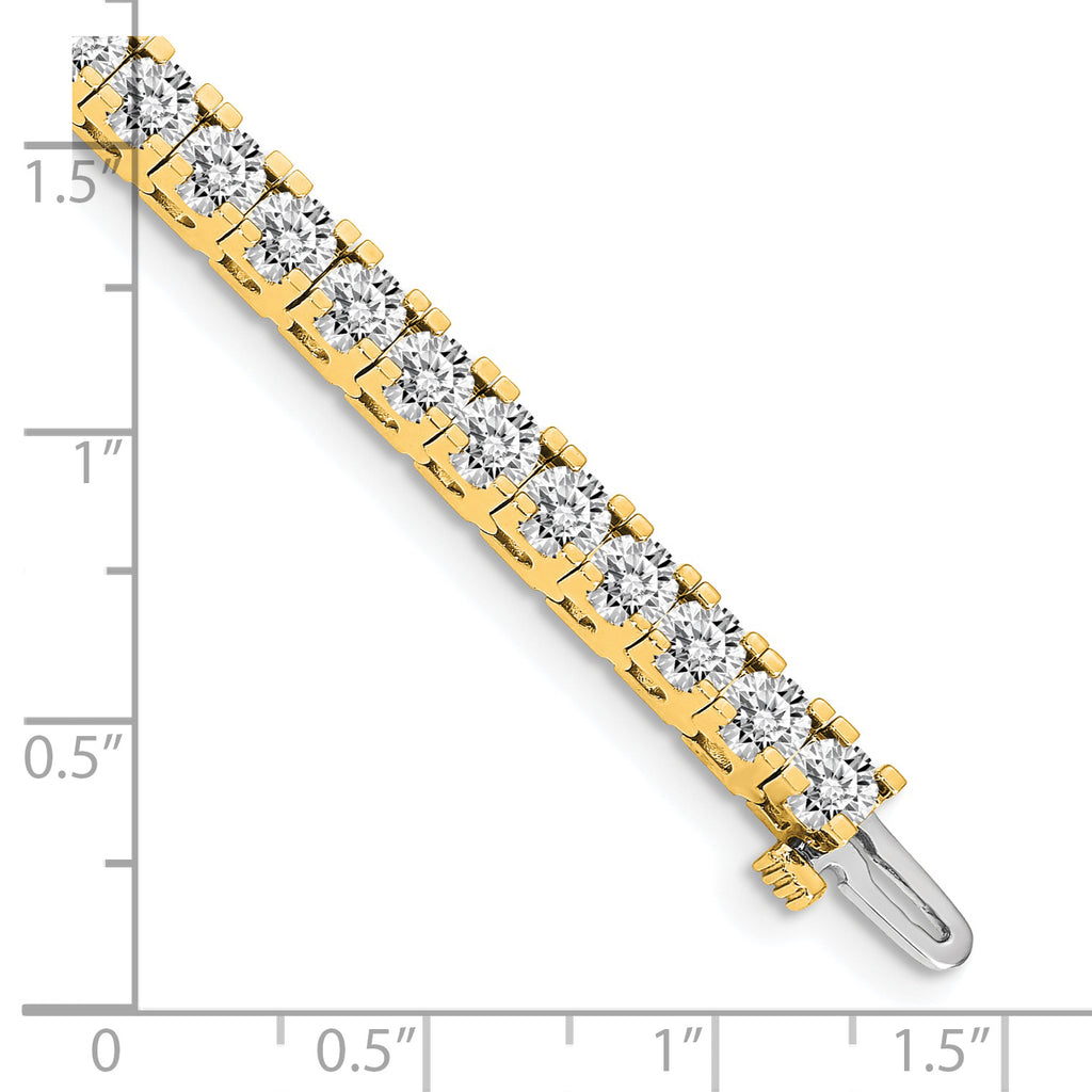14k Holds 7.5 carat 42-3.6mm Round Diamond 4-prong 7 inch Tennis Bracelet Mounting (No Stone Included)