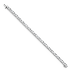 14k White Gold Holds 7.5 carat 42-3.6mm Round Diamond 4-prong 7 inch Tennis Bracelet Mounting (No Stone Included)