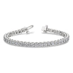 14k White Gold Holds 7.5 carat 42-3.6mm Round Diamond 4-prong 7 inch Tennis Bracelet Mounting (No Stone Included)