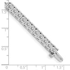 14k White Gold Holds 7.5 carat 42-3.6mm Round Diamond 4-prong 7 inch Tennis Bracelet Mounting (No Stone Included)
