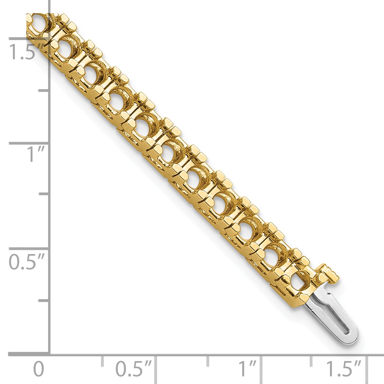 14k Holds 10.8 carat 10-4.1mm Round Diamond 4-prong 7 inch Tennis Bracelet Mounting (No Stone Included)