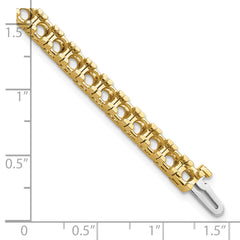 14k Holds 10.8 carat 10-4.1mm Round Diamond 4-prong 7 inch Tennis Bracelet Mounting (No Stone Included)
