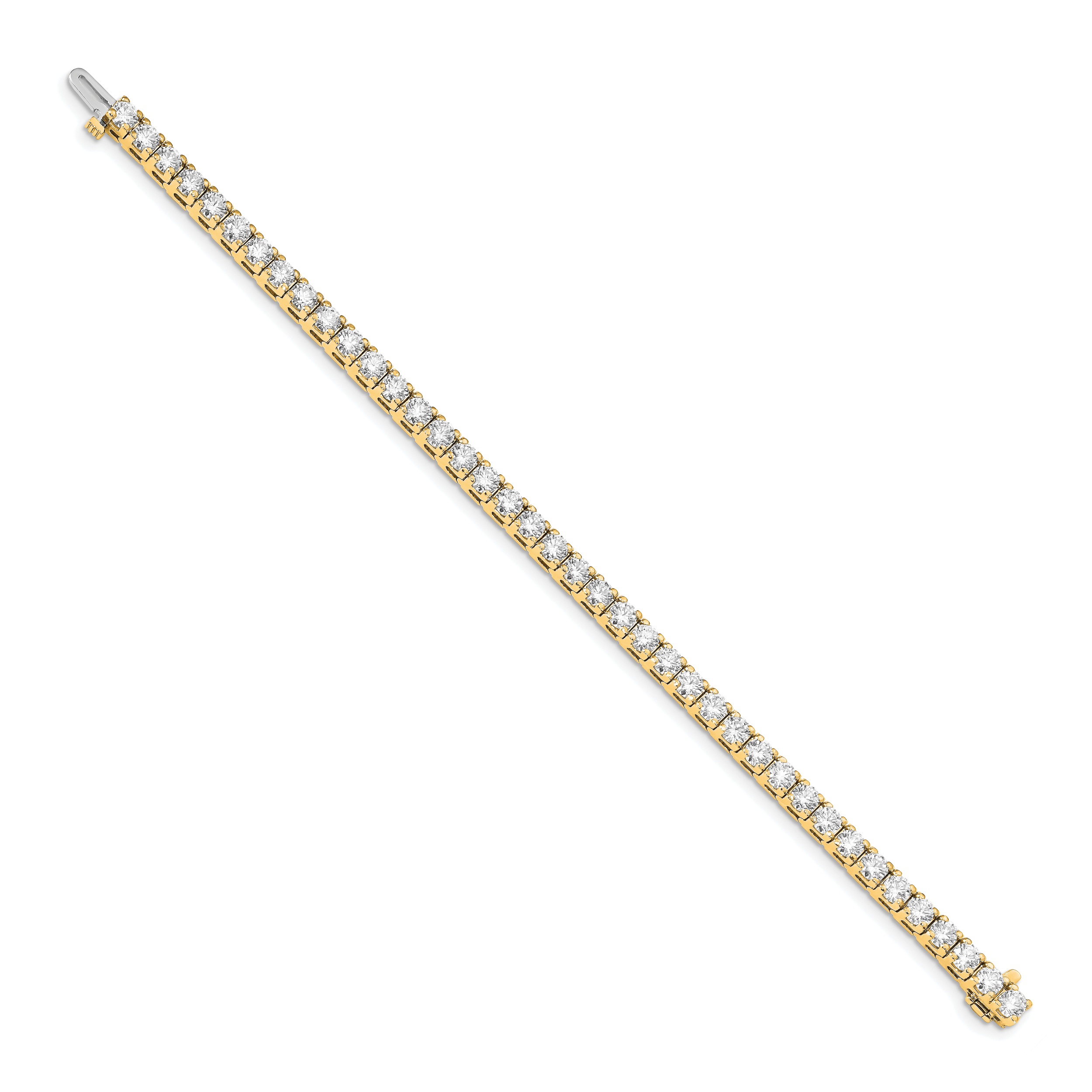 14k Complete 10.8 carat Round AAA Diamond 4-prong 7 inch Tennis Bracelet Secondary image