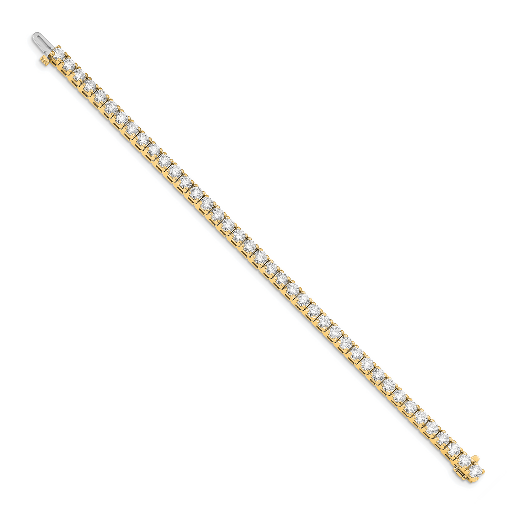 14k Complete 10.8 carat Round AA Diamond 4-prong 7 inch Tennis Bracelet