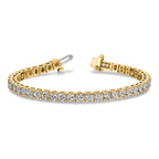 14k Complete 10.8 carat Round AAA Diamond 4-prong 7 inch Tennis Bracelet