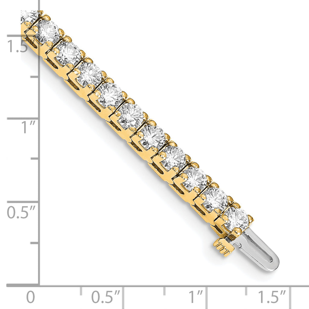 14k Complete 10.8 carat Round VS Diamond 4-prong 7 inch Tennis Bracelet