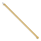 14k Holds 12.5 carat 36-4.4mm Round Diamond 4-prong 7 inch Tennis Bracelet Mounting (No Stone Included)