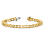 14k Holds 12.5 carat 36-4.4mm Round Diamond 4-prong 7 inch Tennis Bracelet Mounting (No Stone Included)