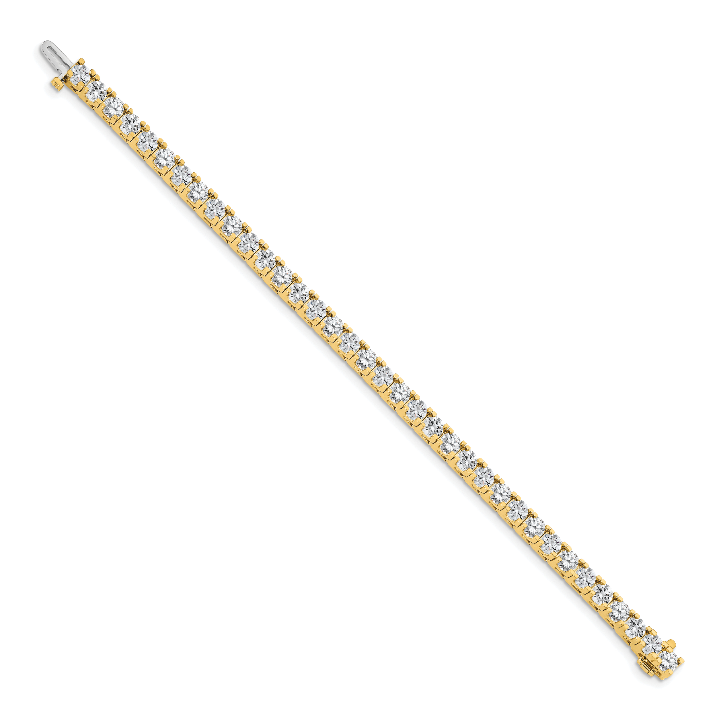 14k Complete 12.5 carat Round A Diamond 4-prong 7 inch Tennis Bracelet Secondary image