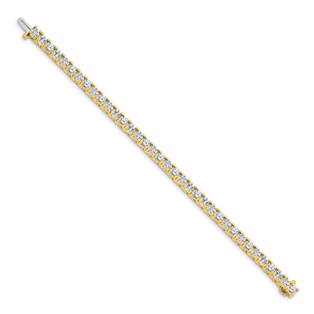 14k Complete 12.5 carat Round A Diamond 4-prong 7 inch Tennis Bracelet