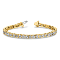 14k Complete 12.5 carat Round AA Diamond 4-prong 7 inch Tennis Bracelet