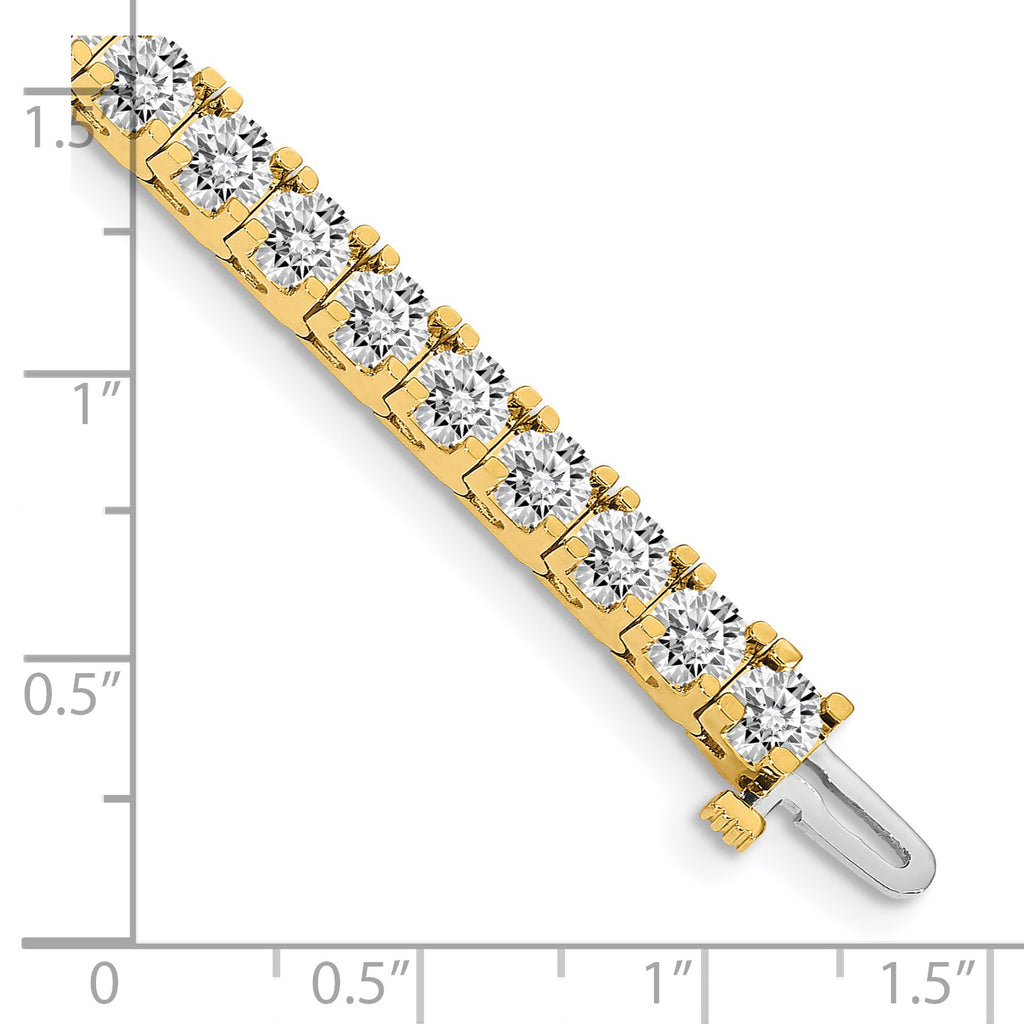 14k Complete 12.5 carat Round A Diamond 4-prong 7 inch Tennis Bracelet
