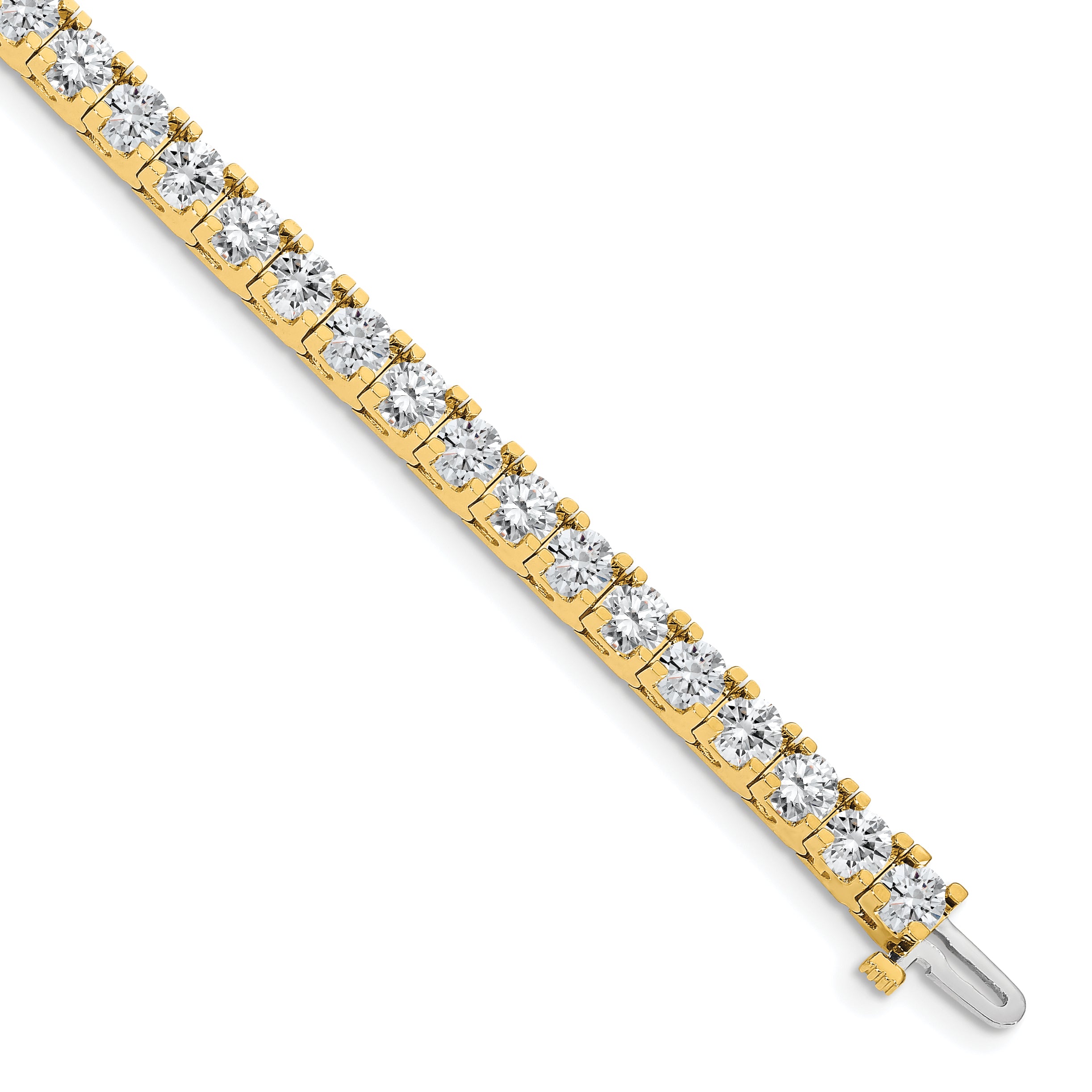 14k Complete 12.5 carat Round A Diamond 4-prong 7 inch Tennis Bracelet