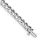 14k White Gold Holds 12.5 carat 36-4.4mm Round Diamond 4-prong 7 inch Tennis Bracelet Mounting (No Stone Included)