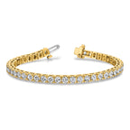 14k Holds 17 carat 33-5.1mm Round Diamond 4-prong 7 inch Tennis Bracelet Mounting (No Stone Included)