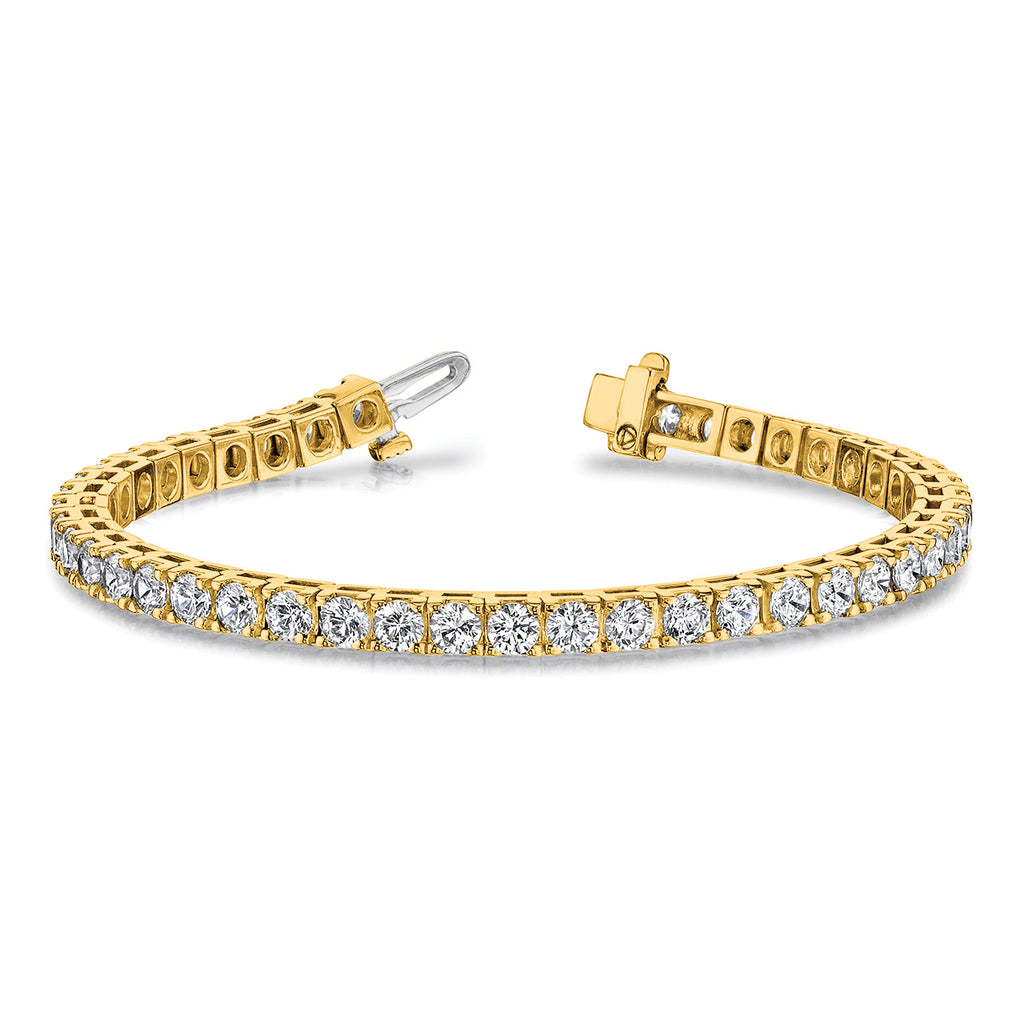 14k Complete 17 carat Round AA Diamond 4-prong 7 inch Tennis Bracelet