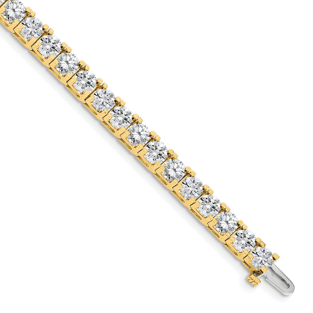 14k Complete 17 carat Round A Diamond 4-prong 7 inch Tennis Bracelet